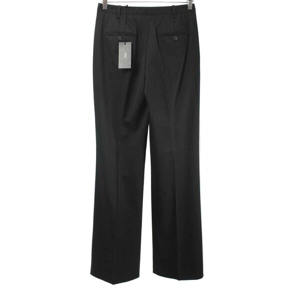 BOSS HUGO BOSS Black Pinstripe 'Tristin' Wool Wide Leg Dress Pants NWT Size 6 - Picture 3 of 4